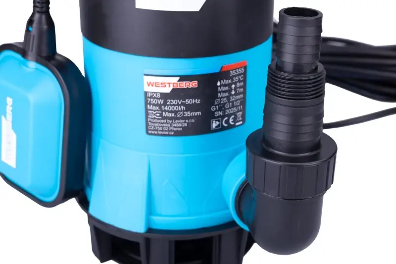 Čerpadlo kalové WESTBERG 750W/230V IPX8 14 000l/h
