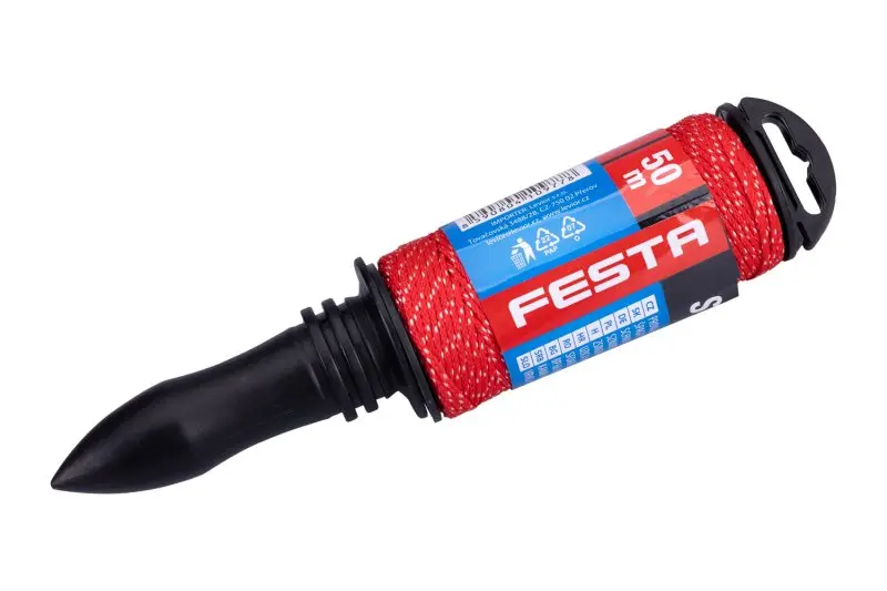 Provázek FESTA 1.7mm x 50m červeno-bílý
