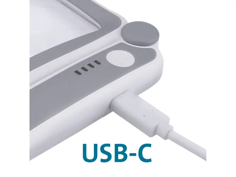 lupa se světlem skládací, 4× zvětšení, USB nabíjení