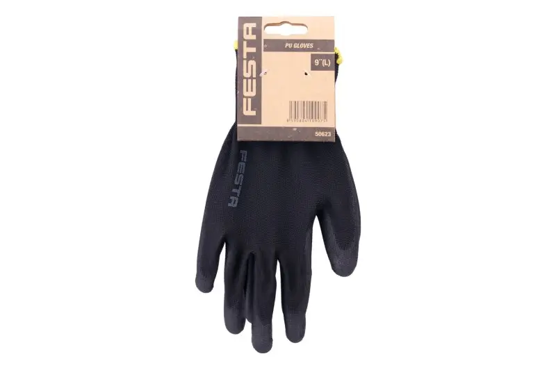 Rukavice FESTA KELT BLACK máčené PU  vel. 9, CE 388