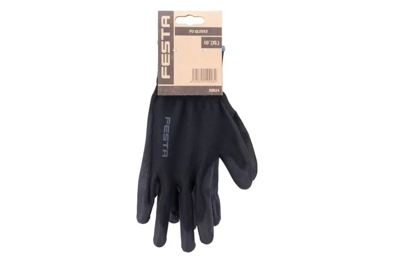 Rukavice FESTA KELT BLACK máčené PU vel. 10, CE 388