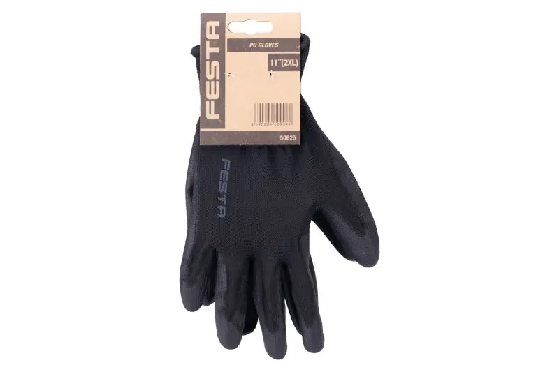 Rukavice FESTA KELT BLACK máčené PU vel. 11, CE 388