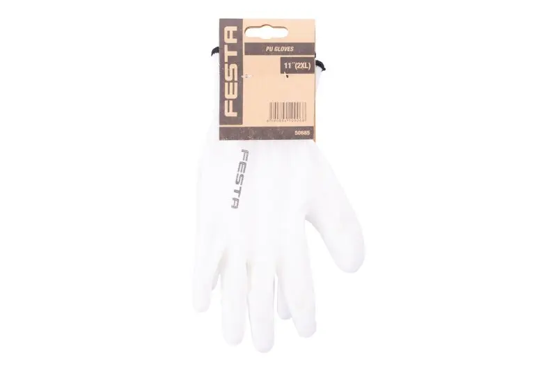 Rukavice FESTA KELT WHITE máčené PU vel. 11, CE 388