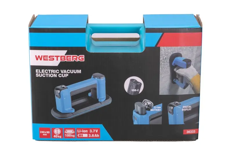 Přísavka AKU WESTBERG úzká 90x240mm max. 100kg  Li+ion 3,7V/3600mAh