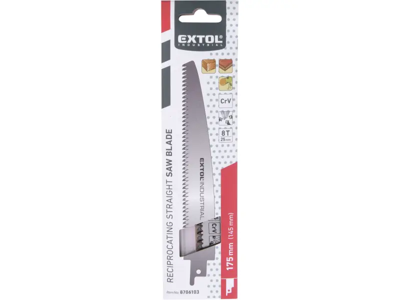 plátek na dřevo rovný do pily ocasky, 175x24x1,2mm (d/v/tl), CrV