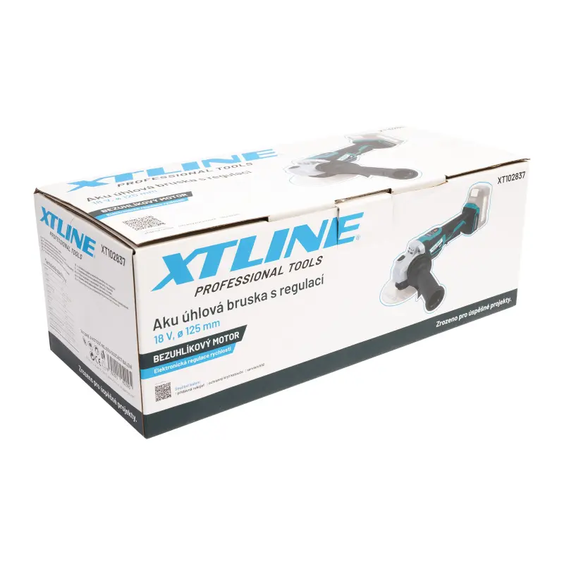 XTLINE Aku úhlová bruska bezuhlíková s regulací 18 V, 125 mm