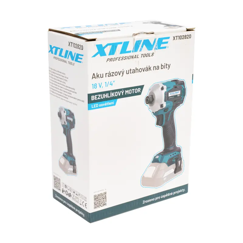 XTLINE Aku rázový utahovák na bity bezuhlíkový 18 V, 1/4“, 230 Nm