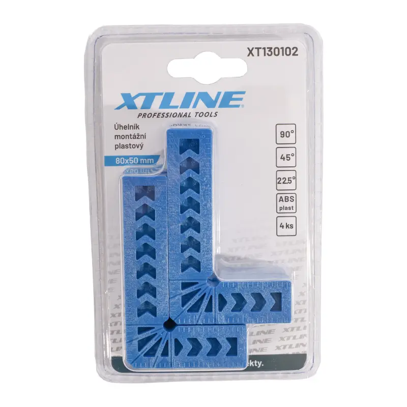 XTLINE Úhelník montážní plastový | 80x50 mm, bal. 4 ks