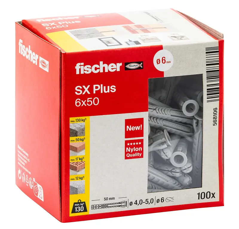 Rozpěrná hmoždinka fischer SX Plus 6x50