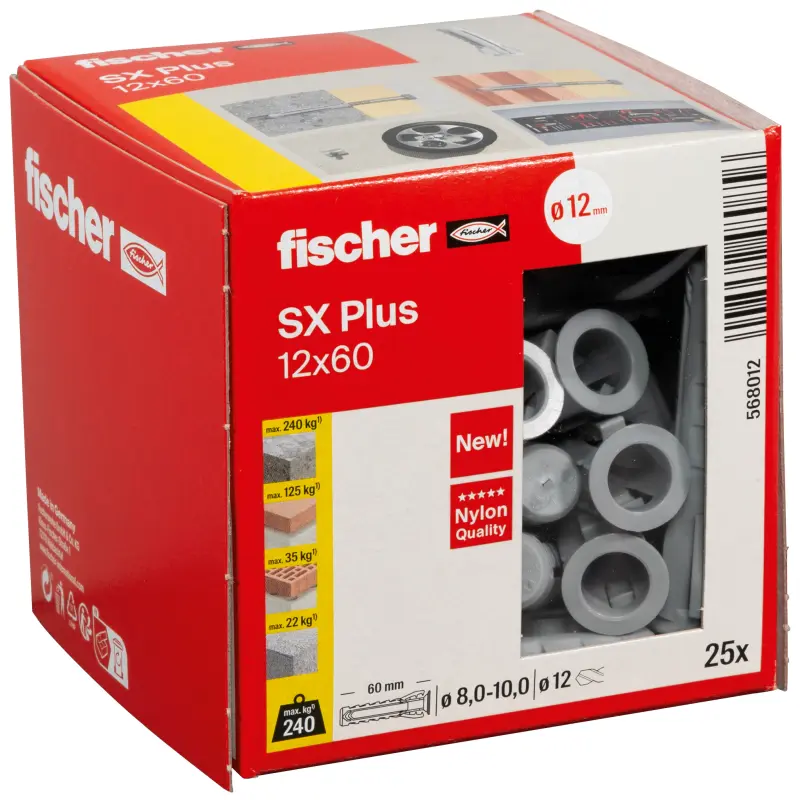 Rozpěrná hmoždinka fischer SX Plus 12x60