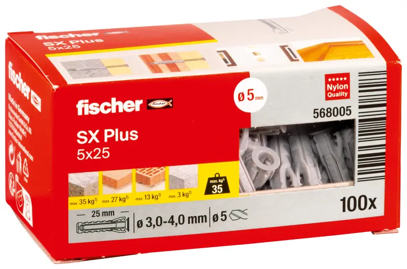 Rozpěrná hmoždinka fischer SX Plus 5x25