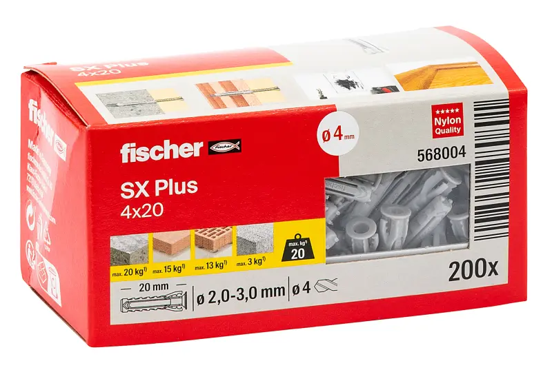 Rozpěrná hmoždinka fischer SX Plus 4x20