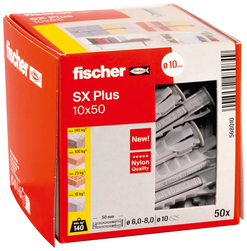 Rozpěrná hmoždinka fischer SX Plus 10x50
