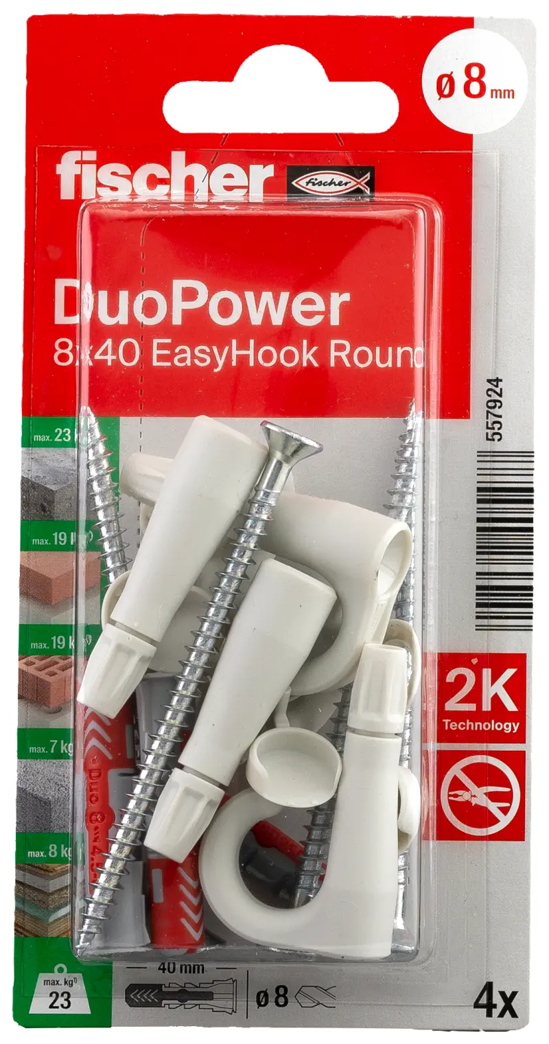 fischer EasyHook hák + DuoPower 8x40