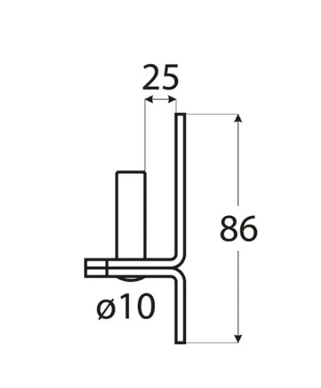 C 10/25c držák čepu d 10 mm /25 mm černý