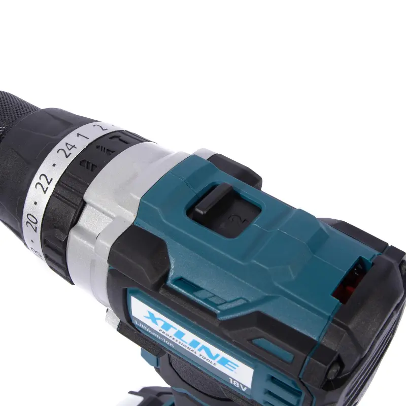 Aku vrtačka s příklepem bezuhlíková 18 V, 70 Nm + 2 baterie 2.0 Ah + nabíječka 2.4 A