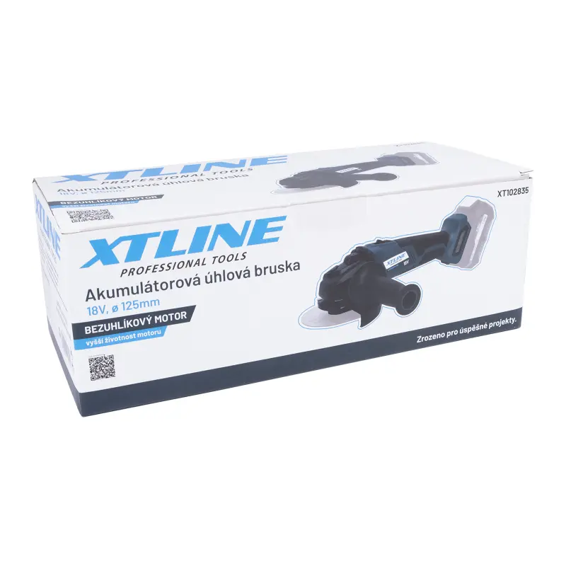 Aku úhlová bruska bezuhlíková 18 V, 125 mm