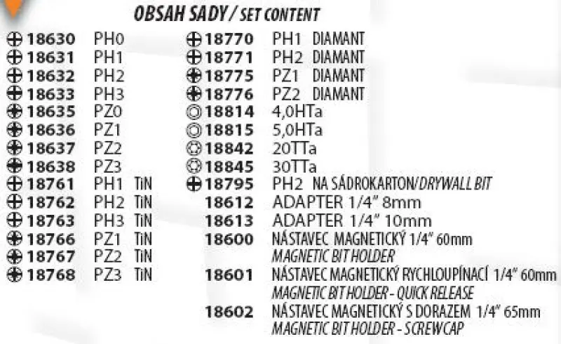 Prodejní sada bitů a adaptérů STAHLBERG 28 druhů !OBJ!