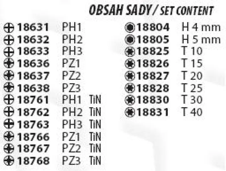 Prodejní sada bitů STAHLBERG 20x10ks !OBJ!