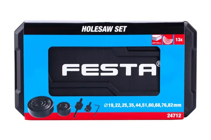 Sada pily vykružovací FESTA 13ks 19-82mm