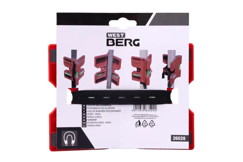 Vodováha WESTBERG sloupková magnetická 3 libely