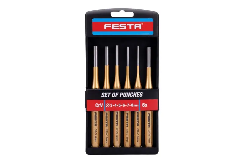 Sada průbojníků FESTA CrV 6ks 3, 4, 5, 6, 7, 8mm