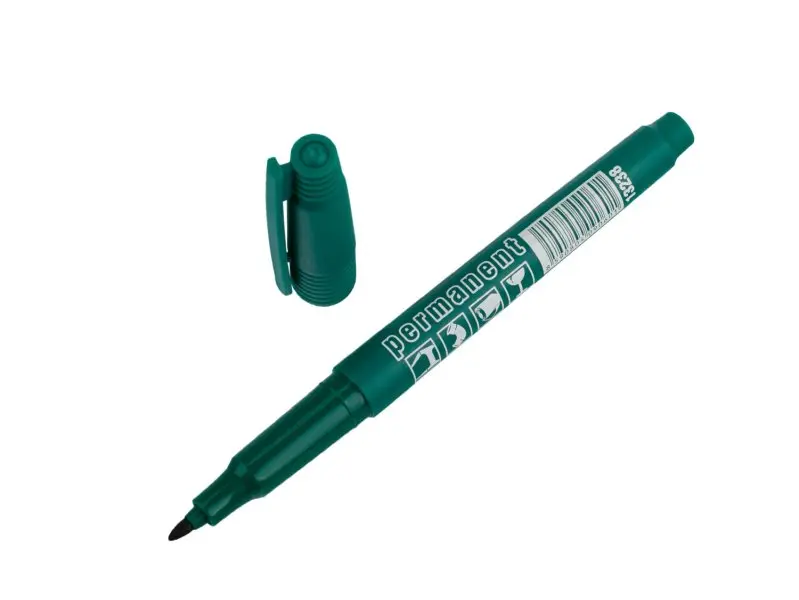 Značkovač permanentní (fix) zelený 137mm jemný hrot