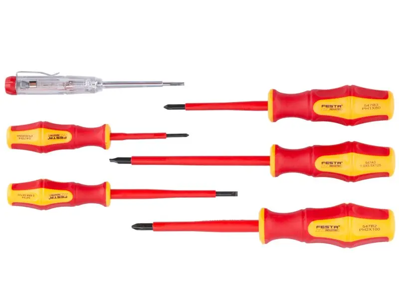 Sada eletrošroubováků FESTA INDUSTRY CrV 6ks VDE 1kV
