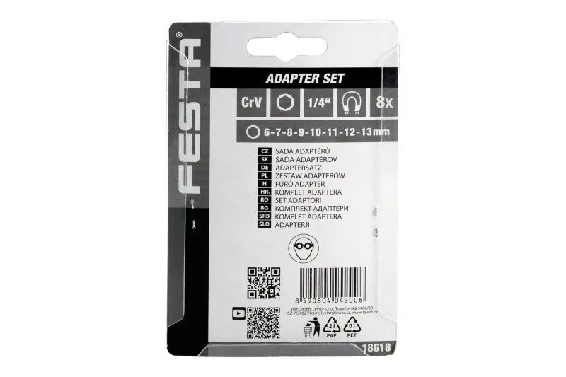 Sada adaptérů FESTA 1/4" 6,7,8,9,10,11,12,13mm