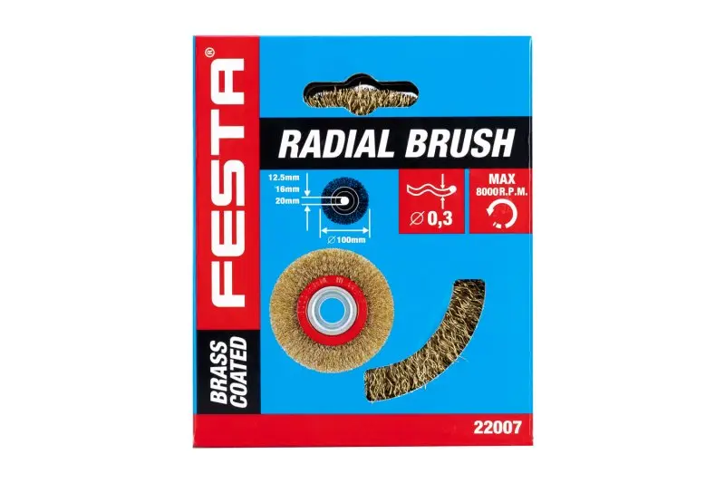 Kartáč rotační radiální vlnitý FESTA 100mm