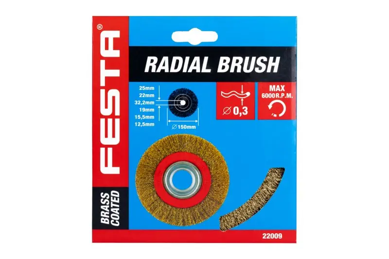 Kartáč rotační radiální vlnitý FESTA 150mm