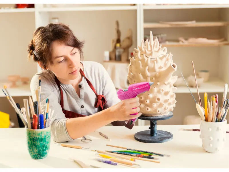 pistole tavná lepící, ⌀11mm, 40W, růžová