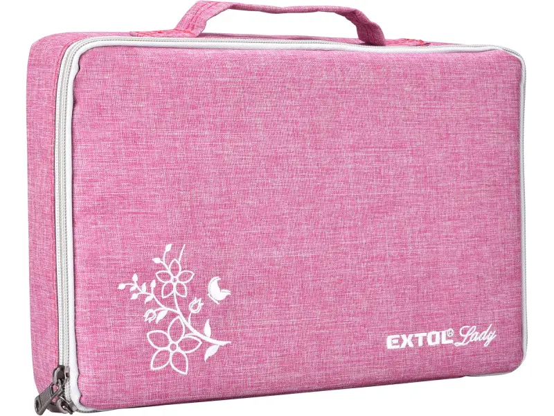 vrtací šroubovák aku, růžový, 12V Li-ion, 1300mAh, v tašce