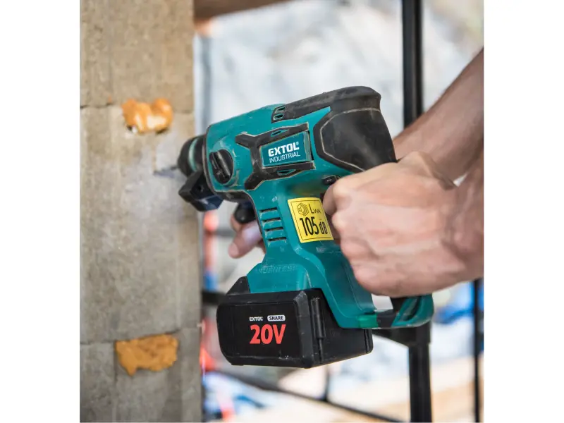 kladivo vrtací aku SHARE20V, 1,7J, SDS plus, BRUSHLESS, 20V Li-ion, 2Ah