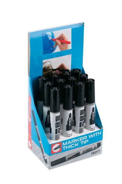 Značkovač permanentní černý 144mm extra silný hrot 6.5mm