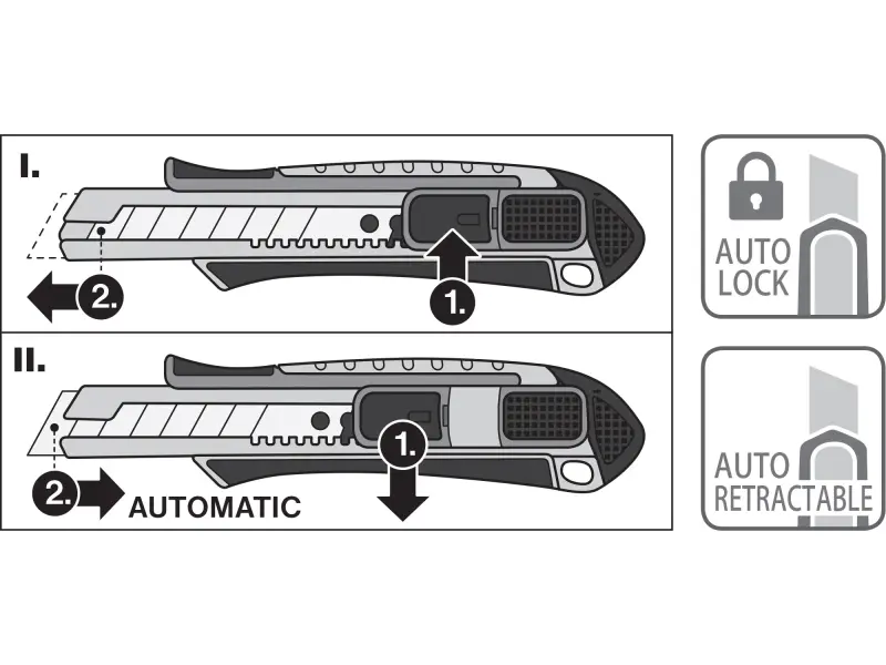 nůž ulamovací s výztuhou, 18mm, Auto-lock