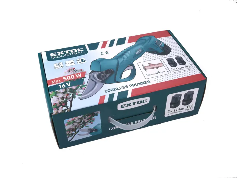 nůžky zahradnické aku, 16V Li-ion, 2×2Ah