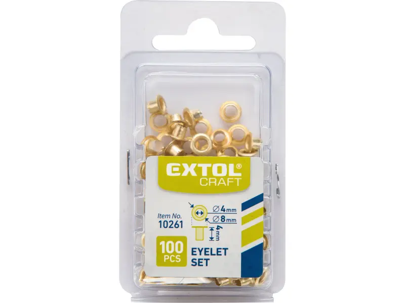 očka-druky, sada 100ks, barva zlatá mosaz