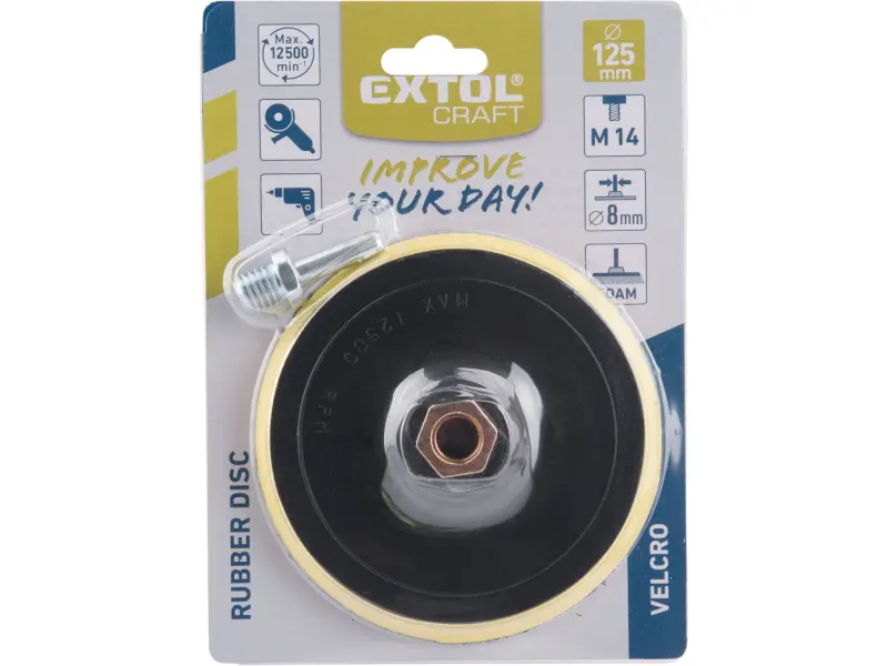 nosič brusných výseků - M14, suchý zip s redukcí úchytu do vrtačky, O 125mm