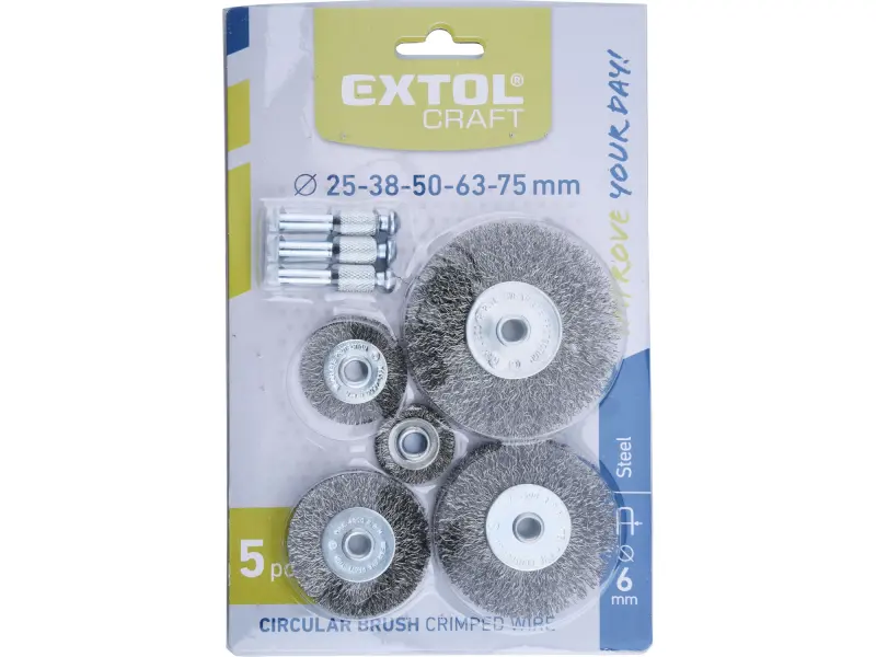 kartáče okružní ocelové, sada 5ks, O 25-38-50-63-75mm