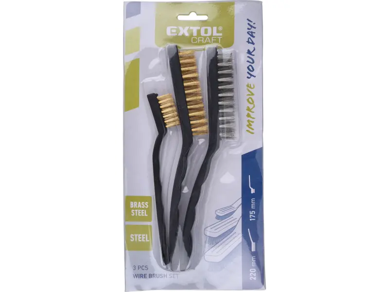 kartáče ocelové, sada 3ks, Fe/MOSAZ, Fe