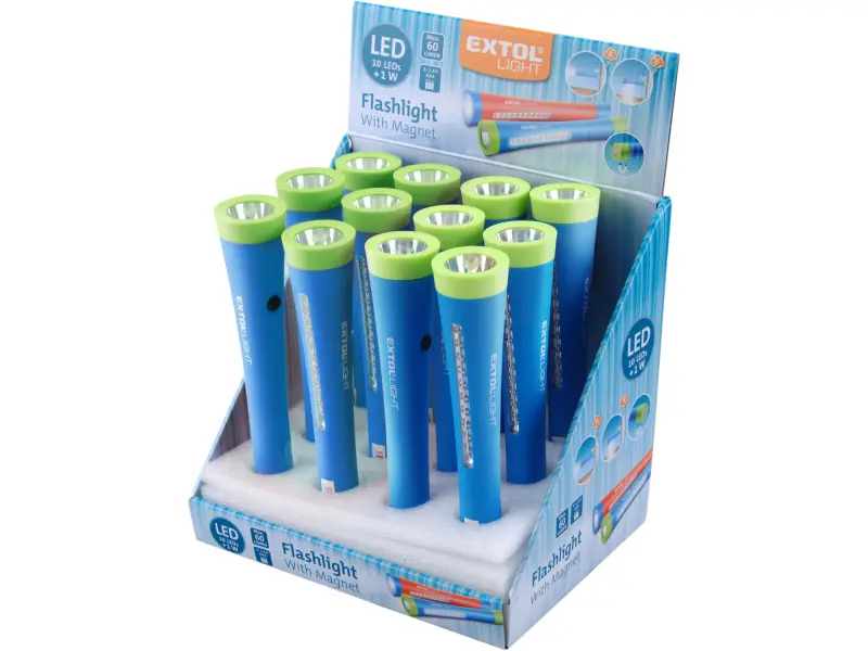 svítilna 1W+10 LED s magnetem