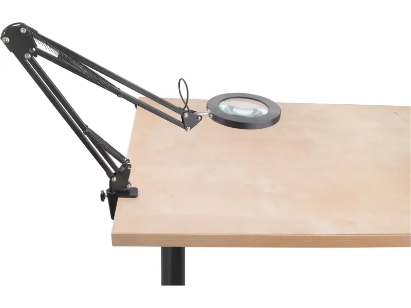 lampa stolní s lupou, USB napájení, černá, 2400lm, 3 barvy světla, 5x zvětšení