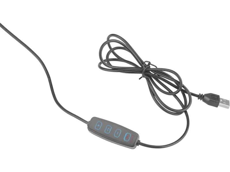 lampa stolní s lupou, USB napájení, černá, 2400lm, 3 barvy světla, 5x zvětšení