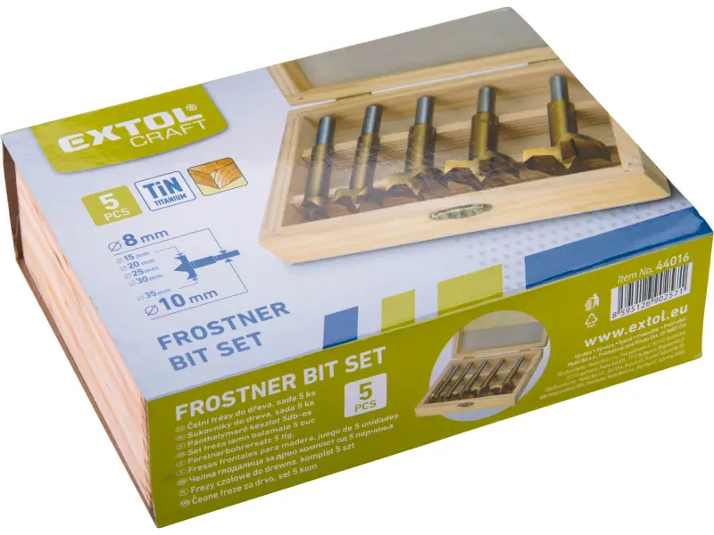 frézy-sukovníky 44016, do dřeva, sada 5ks, O 15-20-25-30-35mm