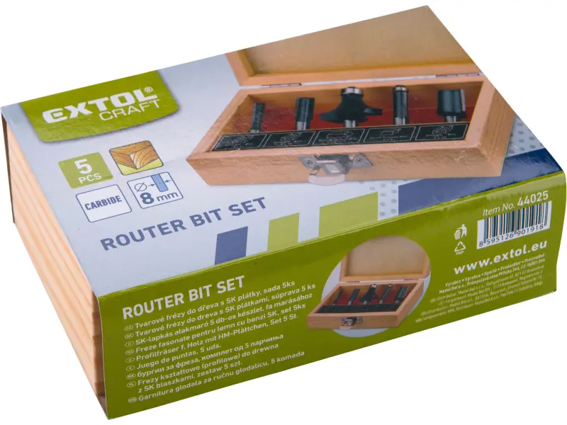 frézy tvarové do dřeva, s SK plátky, sada 5ks