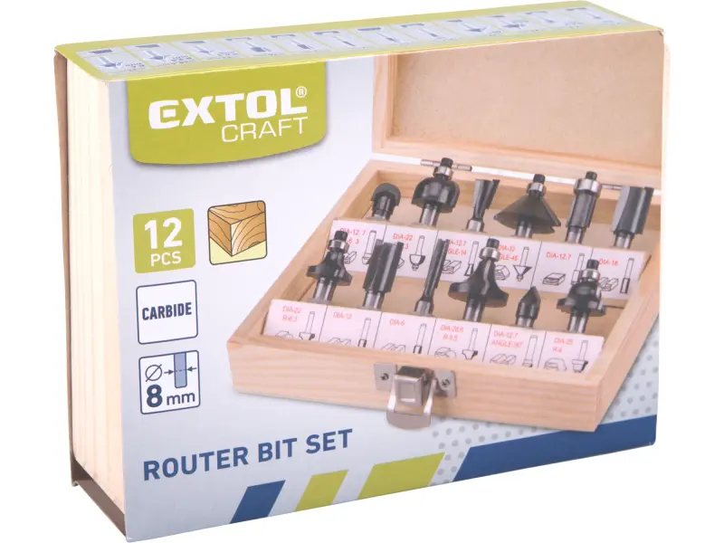 frézy tvarové do dřeva 44032, s SK plátky, sada 12ks