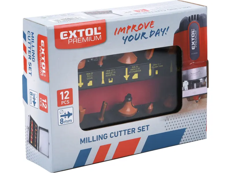 frézy tvarové do dřeva 44037, s SK plátky, sada 12ks