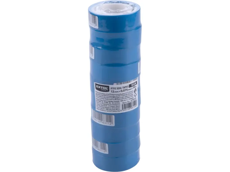 pásky těsnící teflonové, sada 10ks, 12mm x 10m