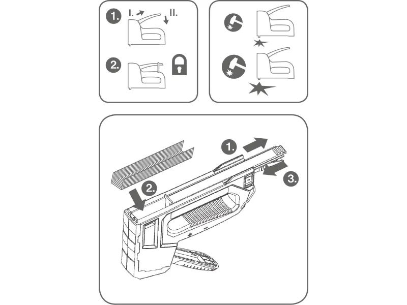 pistole sponkovací 6funkční, 6-14mm včetně 100ks spon